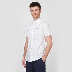 Tommy Jeans pánská bílá košile se vzorem - M (YBR)